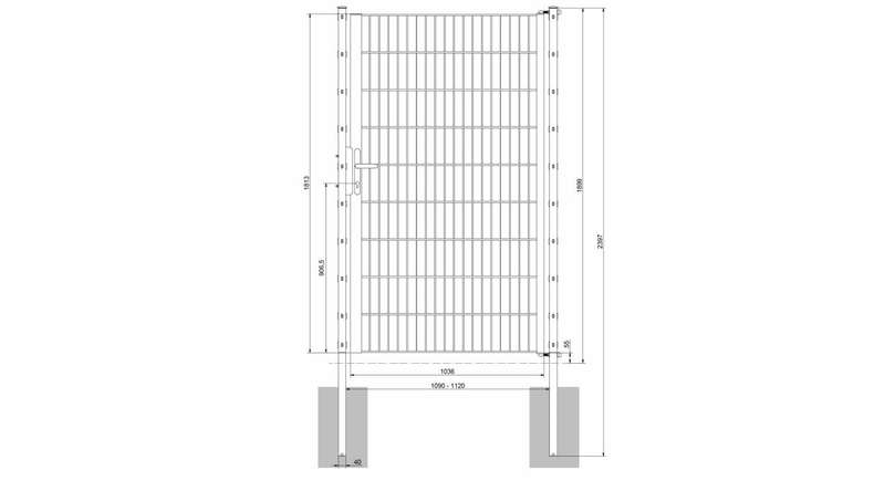 planeo Universaltor leicht 1-flg. Anthrazit H 1800 x B 1090 mm inkl. Torpfosten