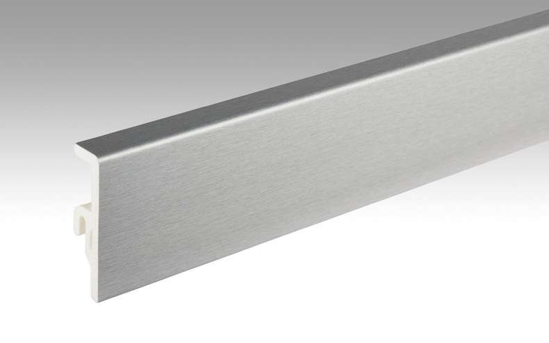 MEISTER Sockelleisten Fußleisten Edelstahl DF 063 - 2380 x 60 x 16 mm (200014-2380-00063 - 694923063)