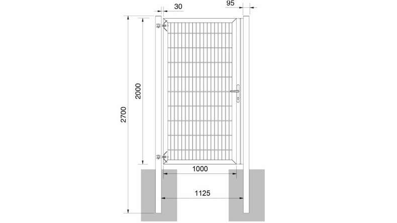 planeo Universaltor schwer 1-flg. Anthrazit H 2000 x B 1125 mm inkl. Torpfosten