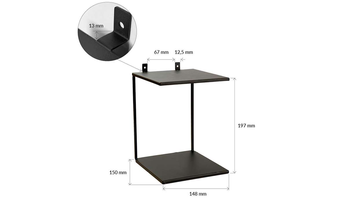 planeo doppel Regal - Schwarz inkl. Schrauben