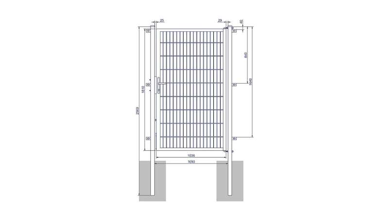 planeo Universaltor medium 1-flg. Anthrazit H 1800 x B 1090 mm inkl. Torpfosten