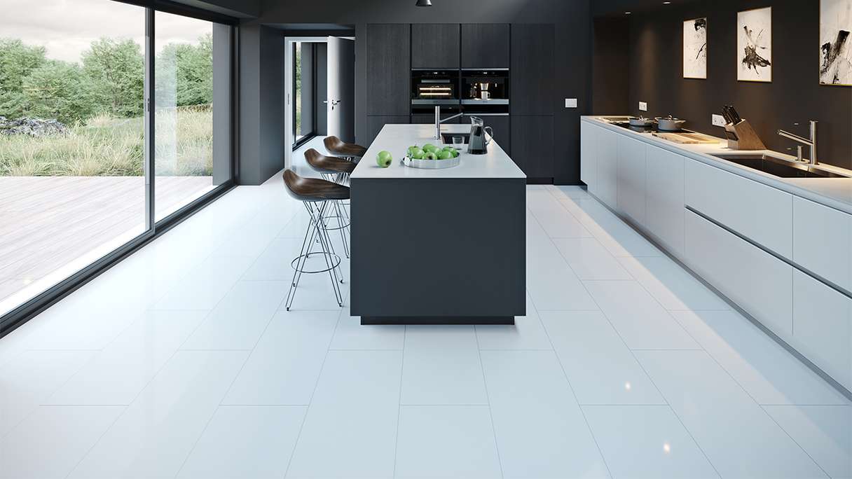 planeo Klick Vinyl - Rigid Weiß Hochglanz V-Fuge | Made in Germany