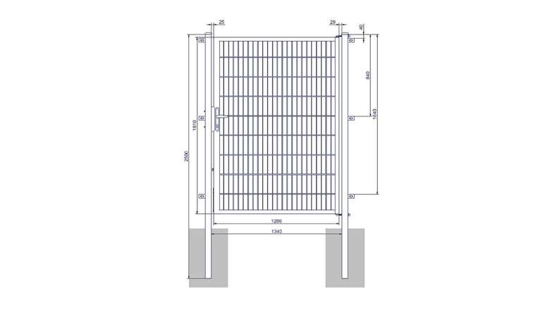 planeo Universaltor medium 1-flg. Anthrazit H 1800 x B 1340 mm inkl. Torpfosten