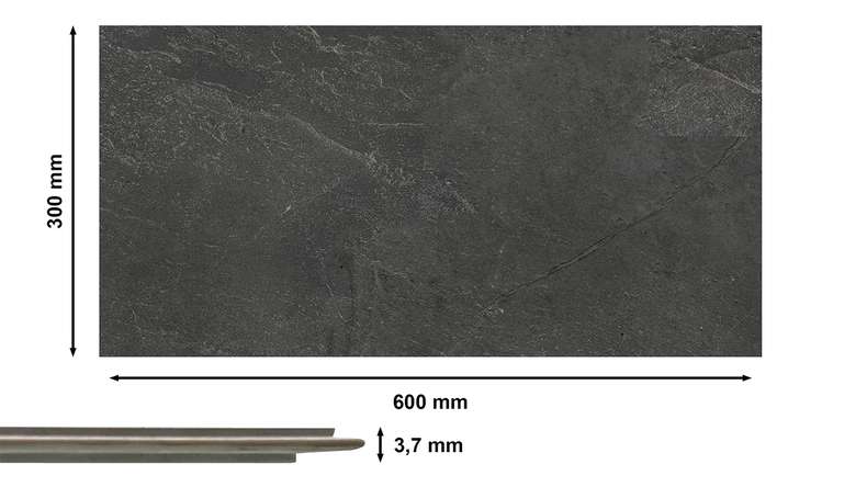 planeo Revea - Wandverkleidung Kunststoff Slate Matt 60 x 30 cm