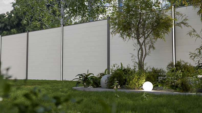 planeo Gardence Simply Small - PVC-Steckzaun Weiss 180 x 180 cm