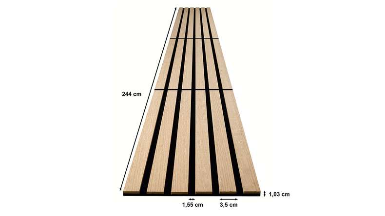 Skaben Akustikpaneele SilentWall Compact - Eiche Hellbraun - 244 x 30,5 cm