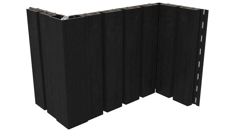 planeo LINEA Wide - WPC CoEx Fassadenverkleidung Schwarz 2900 x 181 mm