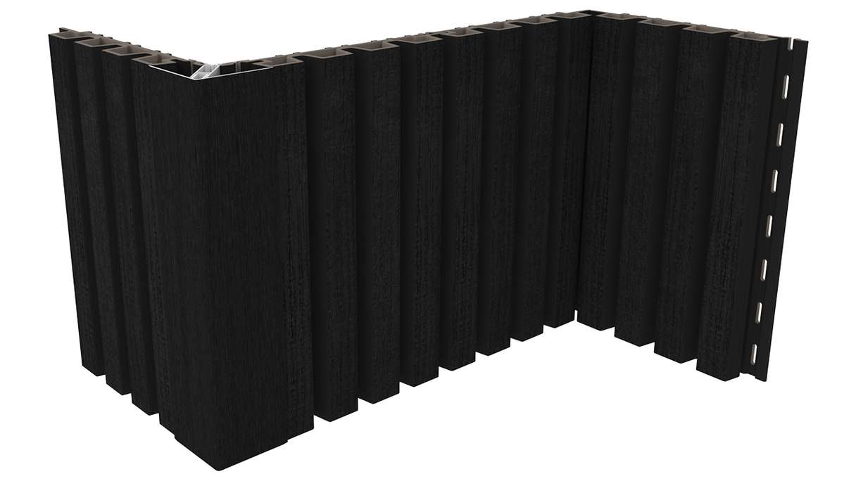 planeo LINEA Slim - WPC CoEx Fassadenverkleidung Schwarz 2900 x 215 mm