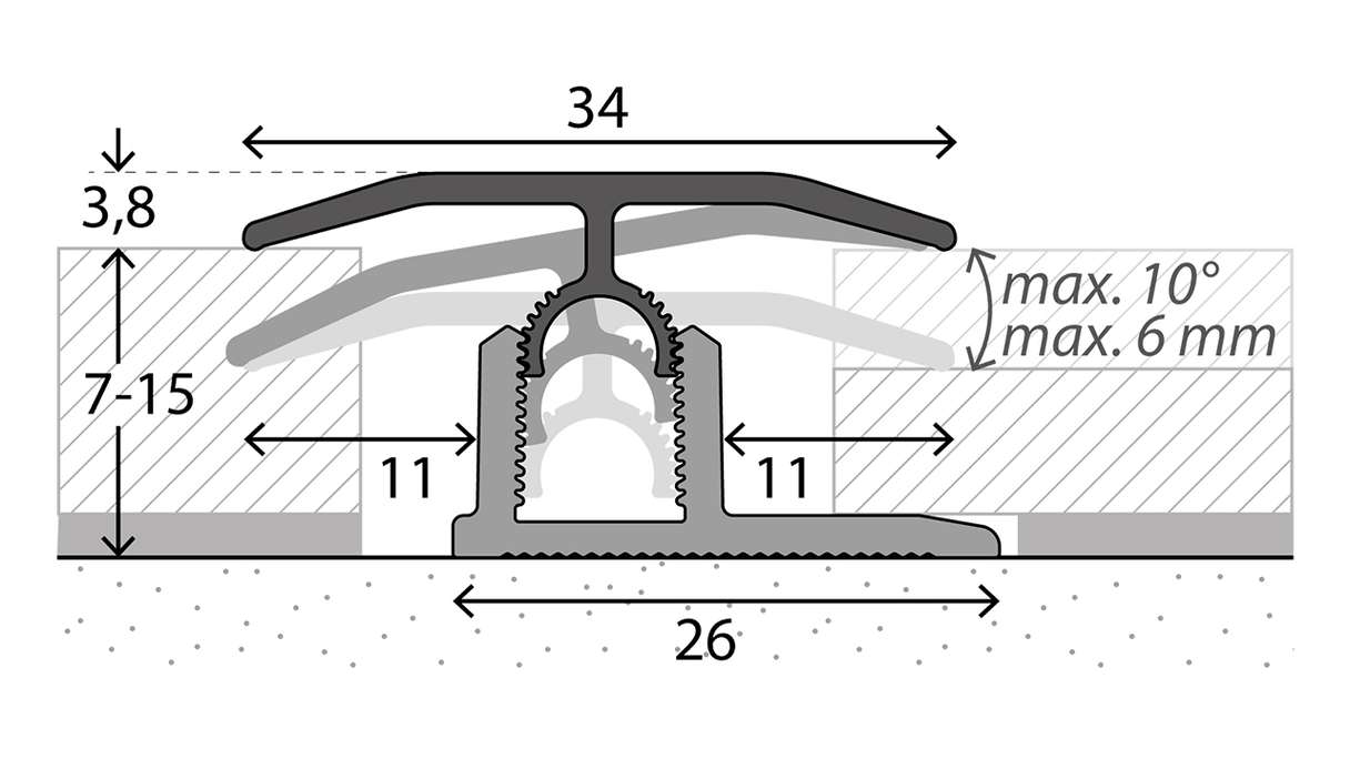 planeo Profi Übergangsprofil 303 - 100 cm