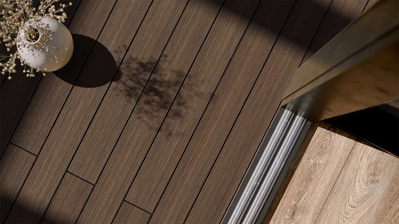 planeo AntikWood WPC Terrassendiele Massiv - Braun 4.2m antik gealtert