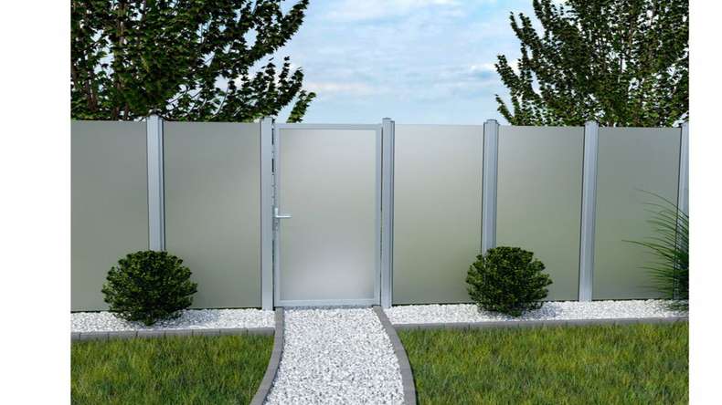planeo Gardence Flair - Glas-Sichtschutz Hochkant Satiniert 90 x 180 cm