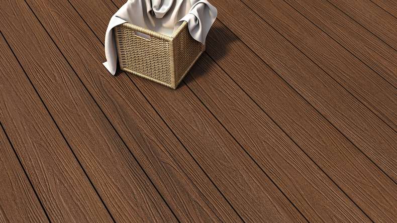 planeo MAXLine Nature - 3m WPC CoEx ummantelte XL Terrassendiele Verbundprofil leicht - Ipe Braun strukturiert/glatt gebürstet