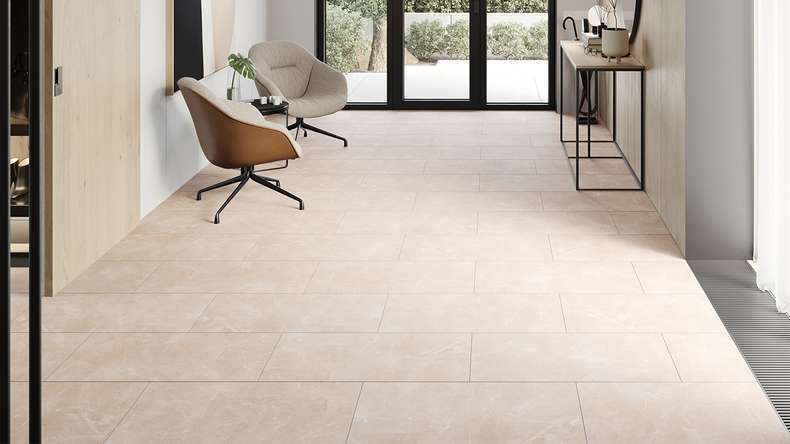 planeo Rigid Klick Vinyl - Stone Botticino light Matt | Trittschalldämmung integr. (100P2911MT)