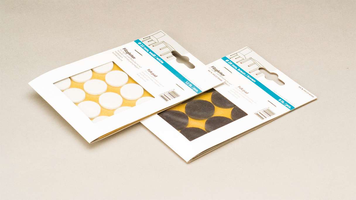 planeo Filzgleiter selbstklebend Braun 22 mm 12 Stück