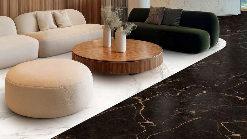 Gerflor Klick Vinyl Rigid - Creation 55 Clic Acoustic White Marble | Trittschalldämmung integr. (61261743)