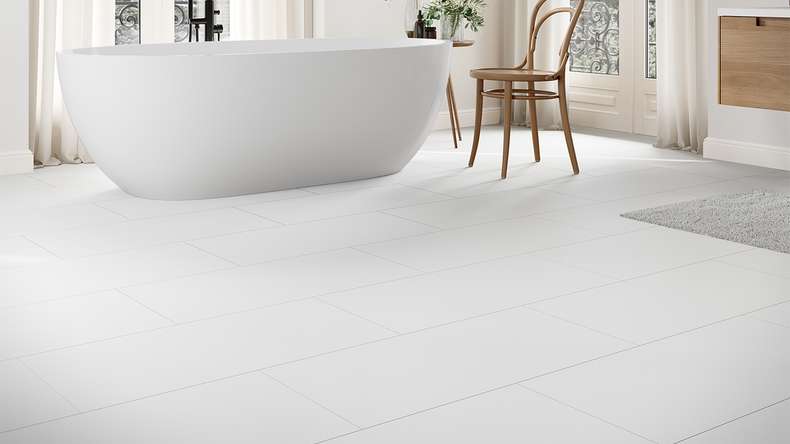 planeo Rigid Klick Vinyl - Stone Weiß Matt | Trittschalldämmung integr. (100P2935MT)