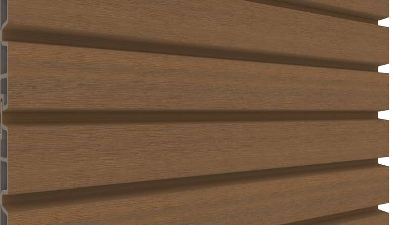 planeo LINEA Wide - WPC CoEx Fassadenverkleidung Burma Teak 2900 x 181 mm