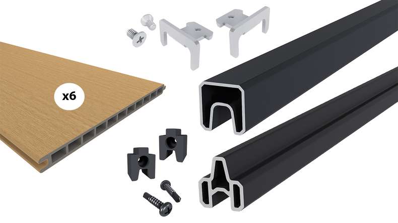 planeo INFINITY XL-Board - WPC CoEx Steckzaun Sand 176 x 183 cm