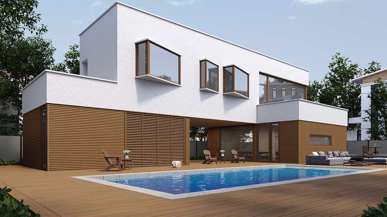 planeo LINEA Slim - WPC CoEx Fassadenverkleidung Burma Teak 2900 x 215 mm