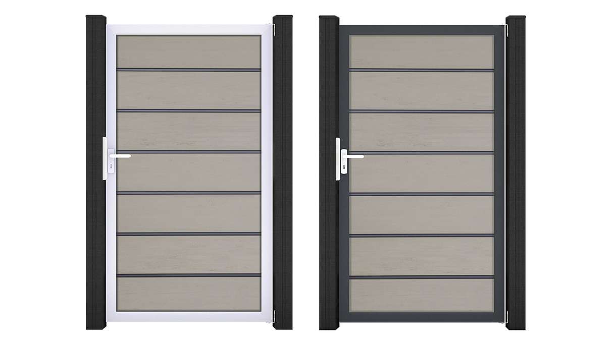 planeo Gardence Deluxe - BPC-Universaltor Bi-Color Sand mit Alurahmen