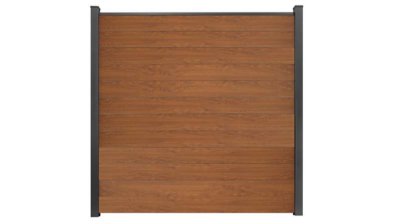 planeo Gardence Simply Small - PVC-Steckzaun Golden Oak 180 x 180 cm