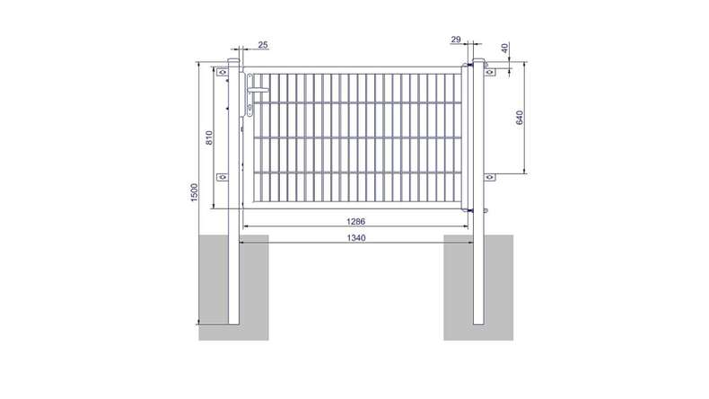 planeo Universaltor medium 1-flg. Moosgrün H 800 x B 1340 mm inkl. Torpfosten