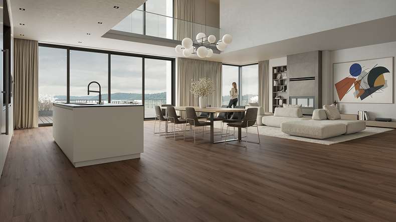 planeo Rigid Klick Vinyl - HOMEtec Pro 50 IXPE Natural Brown Oak | Trittschalldämmung integr. (RP-G50-2)