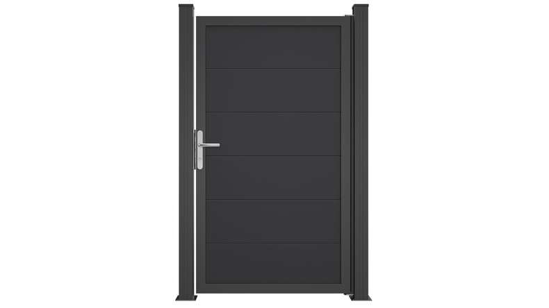 planeo Gardence Simply Guard - PVC-Universaltor Anthrazitgrau mit Alu-Rahmen in Anthrazit | DB703 100 x 180 cm