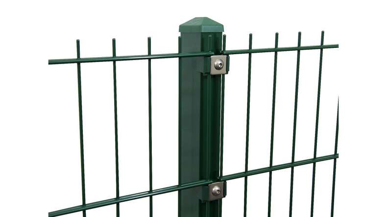 Zaunpfosten Typ P Moosgrün für Doppelstabmattenzaun - Zaunhöhe 1030 mm