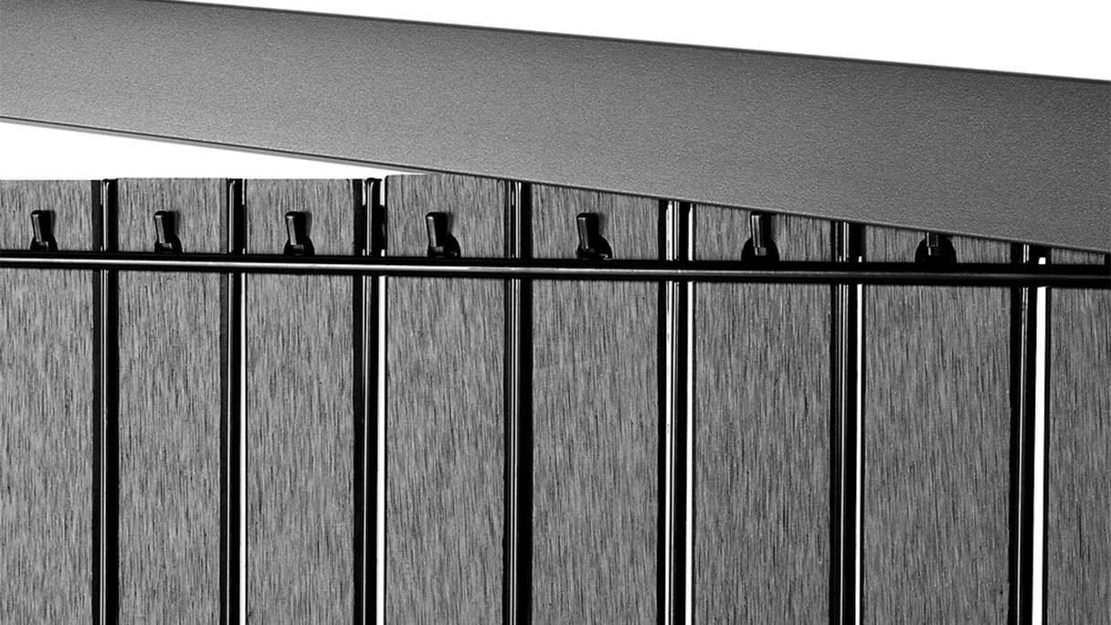 planeo WPC Streifen Set - Anthrazit L 250 x H 123-183cm