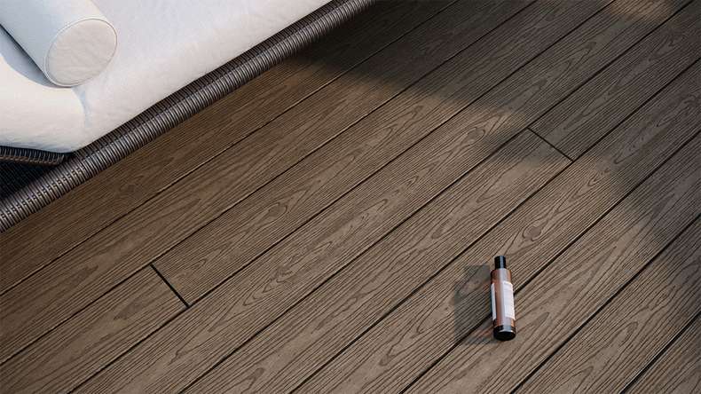 planeo CoEXWood WPC-Terrasse Komplett-Set Massivdiele - Hellbraun/Dunkelbraun strukturiert