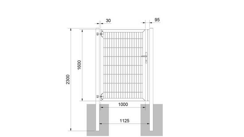 planeo Universaltor schwer 1-flg. Feuerverzinkt H 1600 x B 1125 mm inkl. Torpfosten