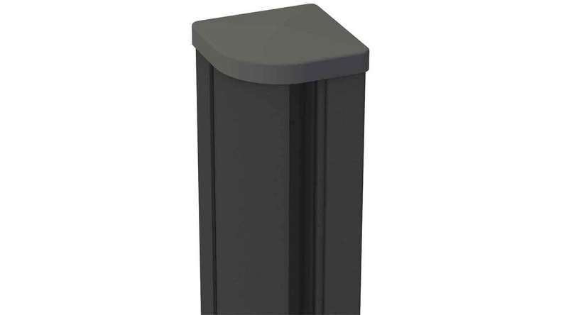 planeo Gardence Metallic - Variabler Alu-Eckpfosten Anthrazit inkl. Kappe
