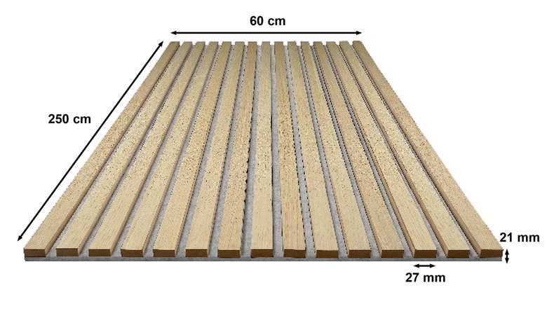 Skaben Akustikpaneele SilentWall Pro - Eiche Hellbraun - 250 x 60 cm