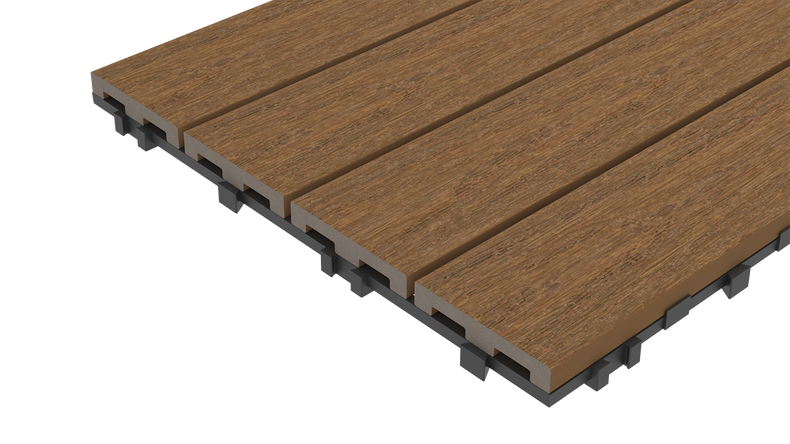 planeo WPC-CoEx-Terrassenfliese Burma Teak 90x30 cm