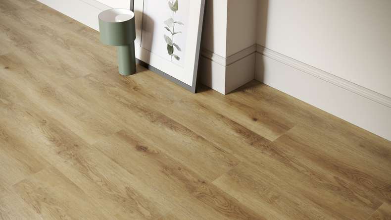 planeo Rigid Klick Vinyl - SolutionX 2in1 Eiche Dunkelbraun | Trittschalldämmung integr. (ECF-0080)