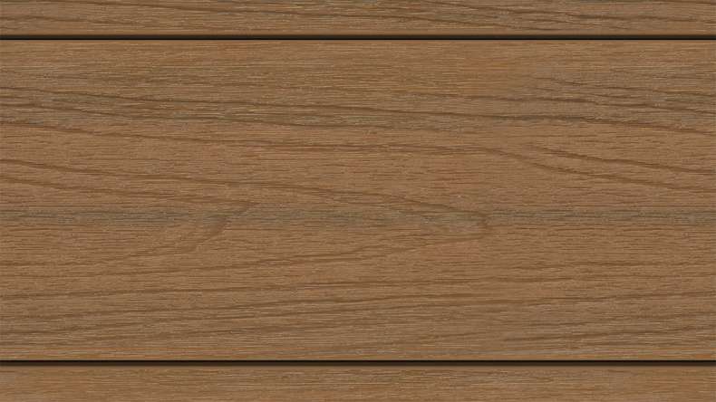 planeo MAXLine Nature - 3m WPC CoEx ummantelte XL Terrassendiele Verbundprofil leicht - Burma Teak strukturiert/glatt gebürstet
