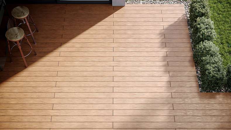 planeo TitanWood - Massivdiele dunkel-braun antik gealtert/gebürstet 4m | 5m