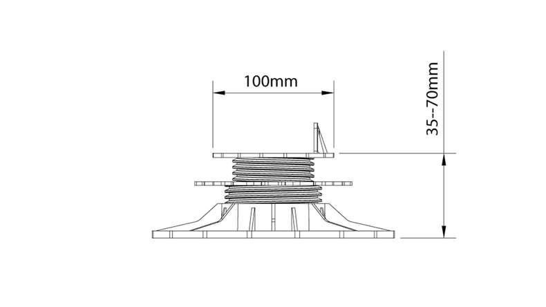 planeo Drehfuß 34-70 mm Terrassenlager für Terrassendielen