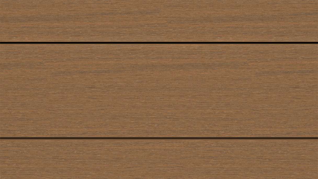 planeo WOODLine Nature - 3m WPC CoEx ummantelte Terrassendiele Verbundprofil leicht - Burma Teak strukturiert/glatt gebürstet
