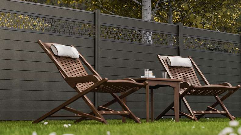 planeo Gardence Strong - BPC-Steckzaun Oriental Anthrazitgrau 180 x 180 cm