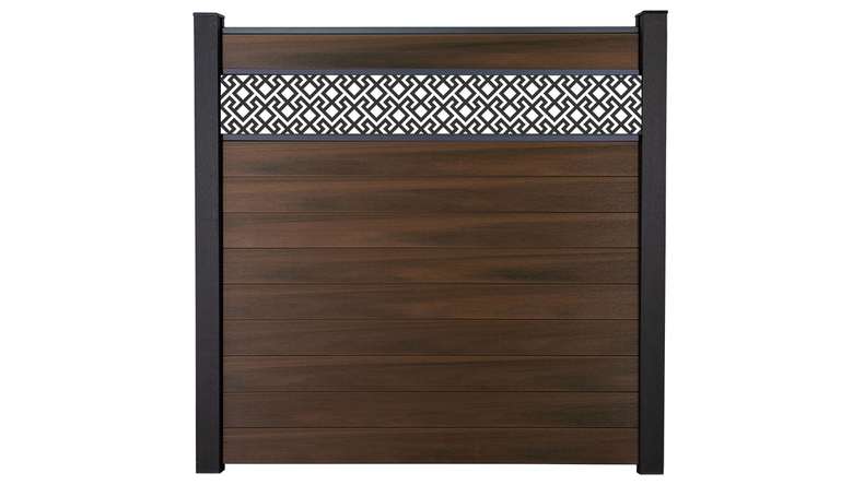 planeo Gardence Strong - BPC-Steckzaun Abstract Walnuss co-ex 180 x 180 cm