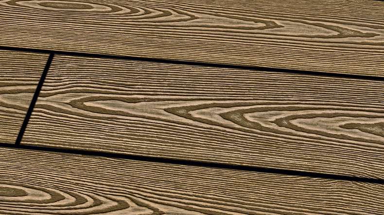 Planeo SolidWood WPC Terrassendiele - Erdbraun 3m französisch/struktur 3D