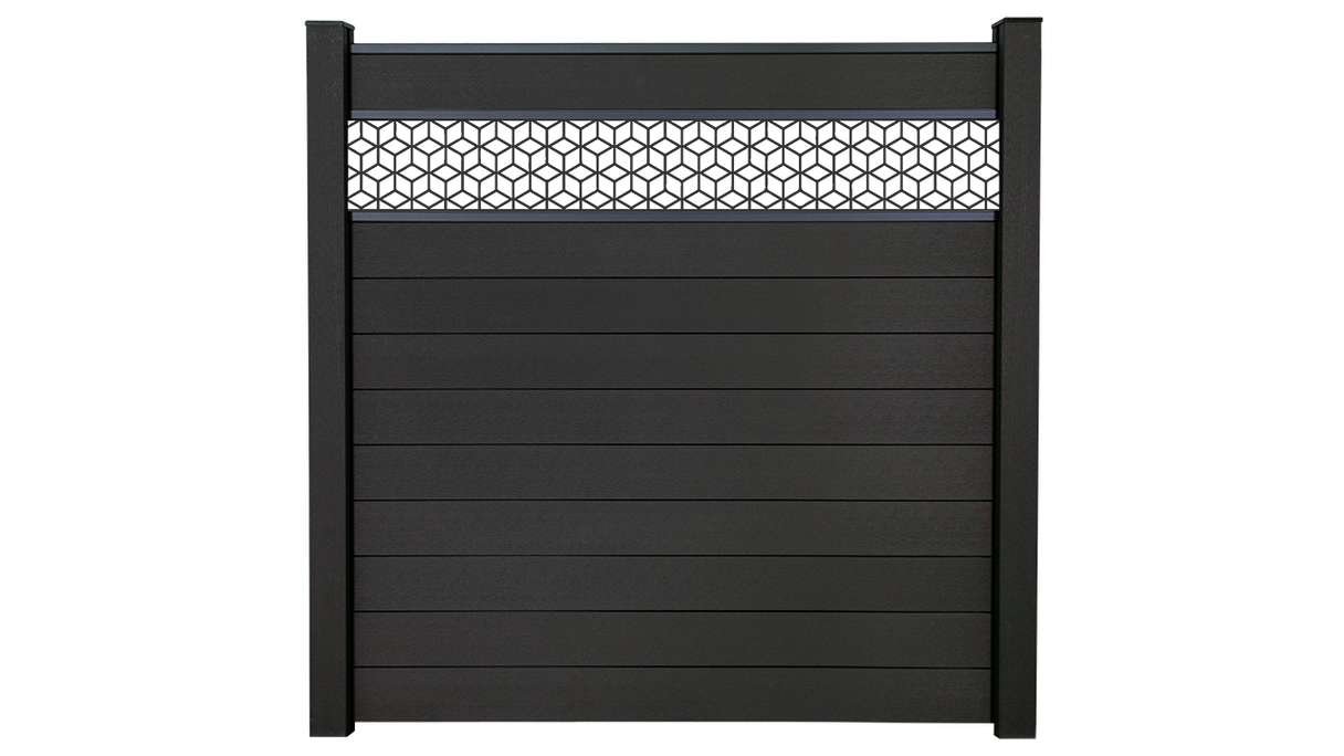 planeo Gardence Strong - BPC-Steckzaun Cube Anthrazitgrau 180 x 180 cm