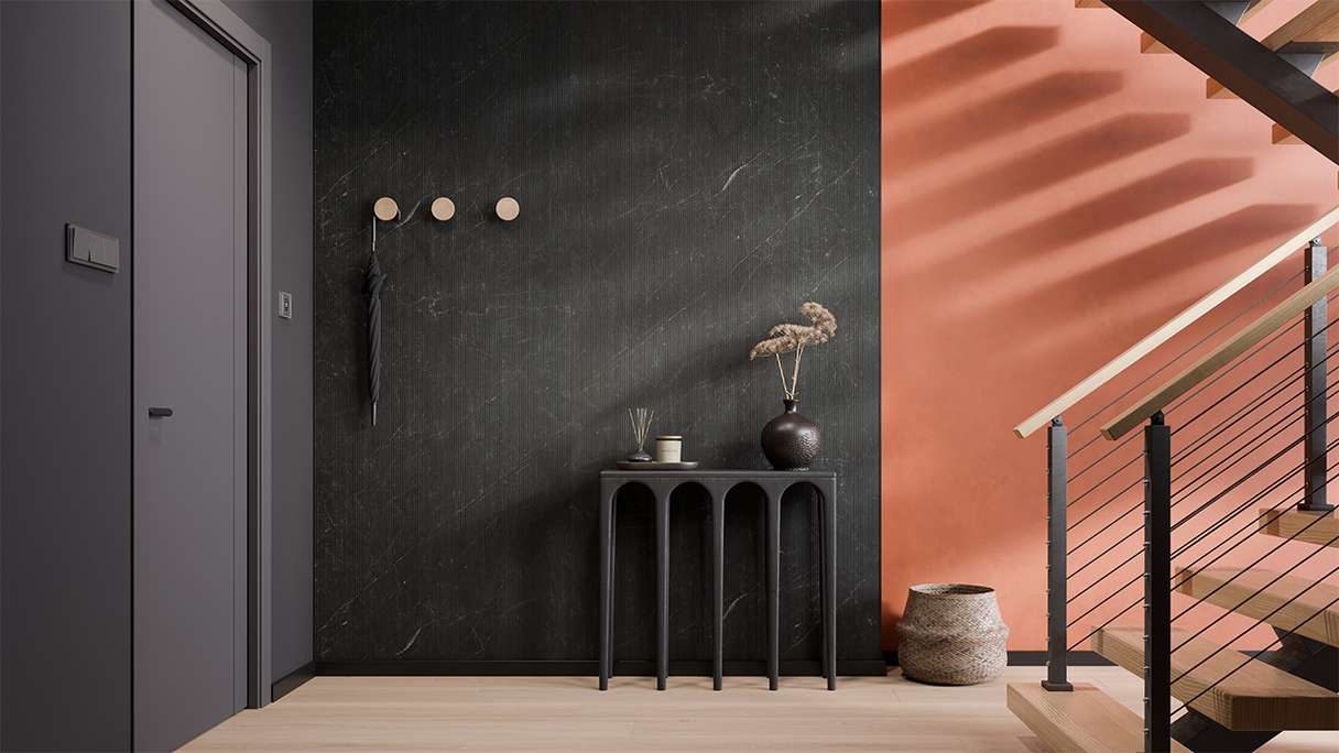 planeo Wandverkleidung SPC - CeraRock Tile Stripes Black Slate 120 x 60 cm
