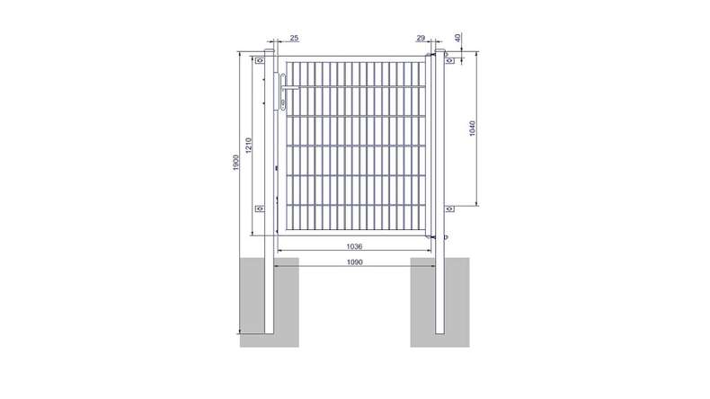 planeo Universaltor medium 1-flg. Feuerverzinkt H 1200 x B 1090 mm inkl. Torpfosten