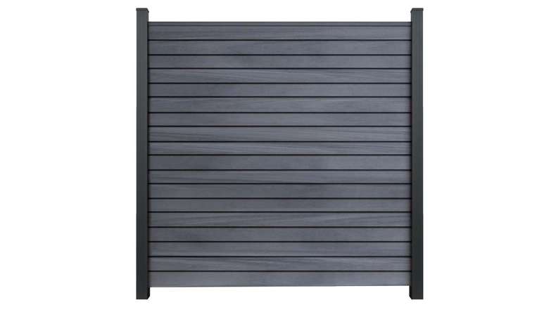 planeo Gardence Trendy - BPC-Rhombus-Steckzaun - Steingrau co-extrudiert 180 x 180 cm