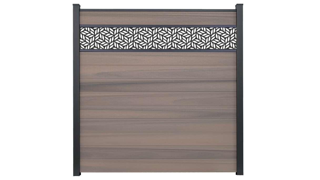 planeo Gardence Strong - BPC-Steckzaun Leafs Bi-Color co-ex 180 x 180 cm