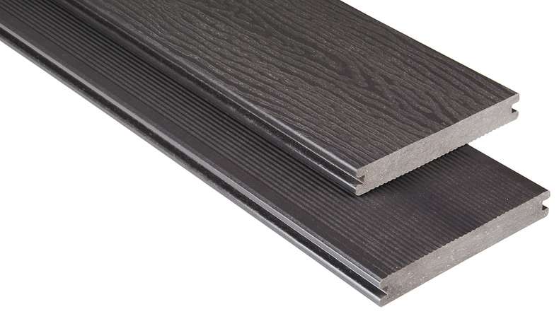 planeo WPC - Terrassendiele massiv Graubraun 2,00m - geriffelt