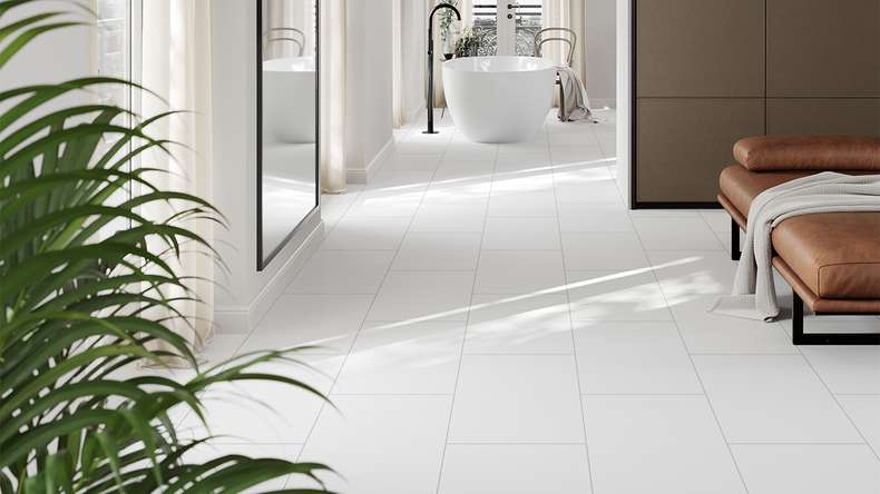 planeo Rigid Klick Vinyl - Stone Weiß Matt | Trittschalldämmung integr. (100P2935MT)